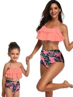 Voberry Baby Swimsuit Girl 2Pcs Halter Bowknot Tube Top+Leopard Print Shorts Bottoms Bikini Bathing Suit Swinwear